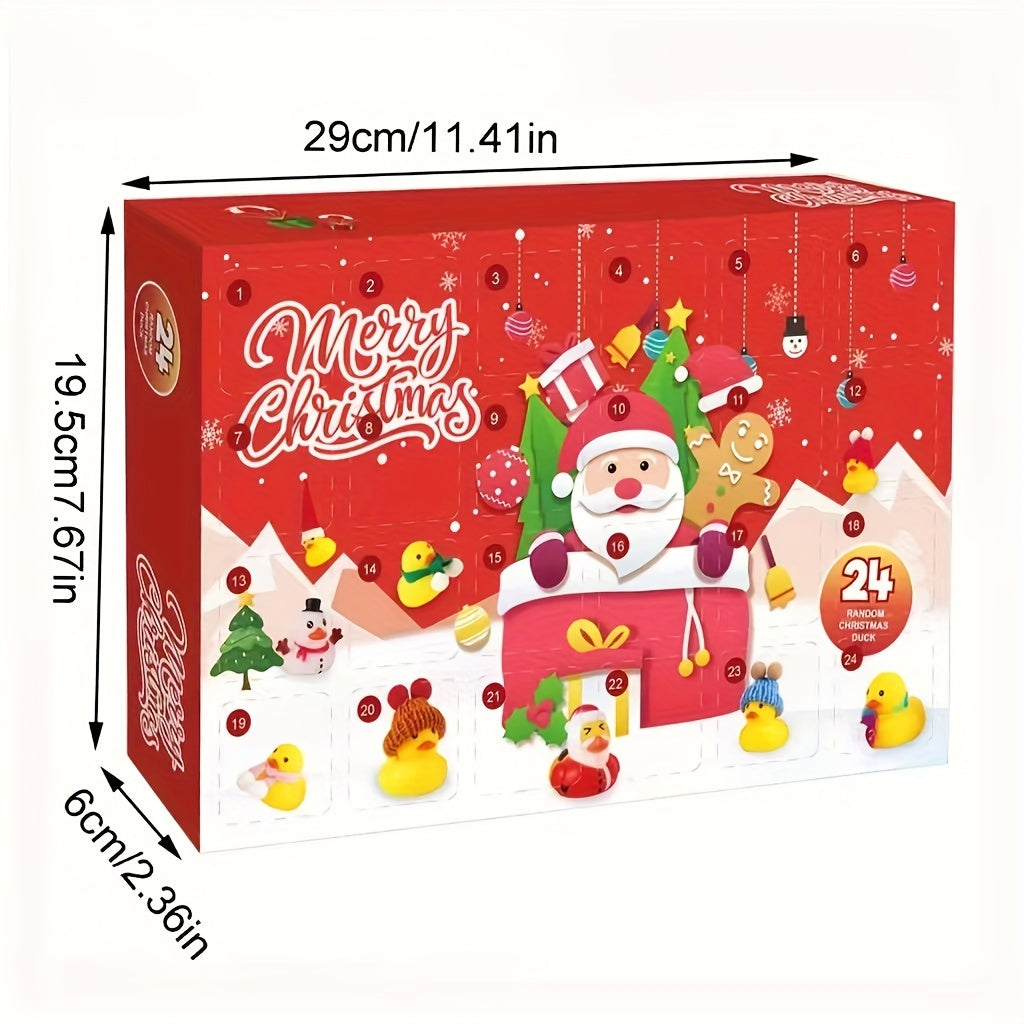 Kerst Eendjes Adventskalender – 24 Mini Rubber Eend Figuren