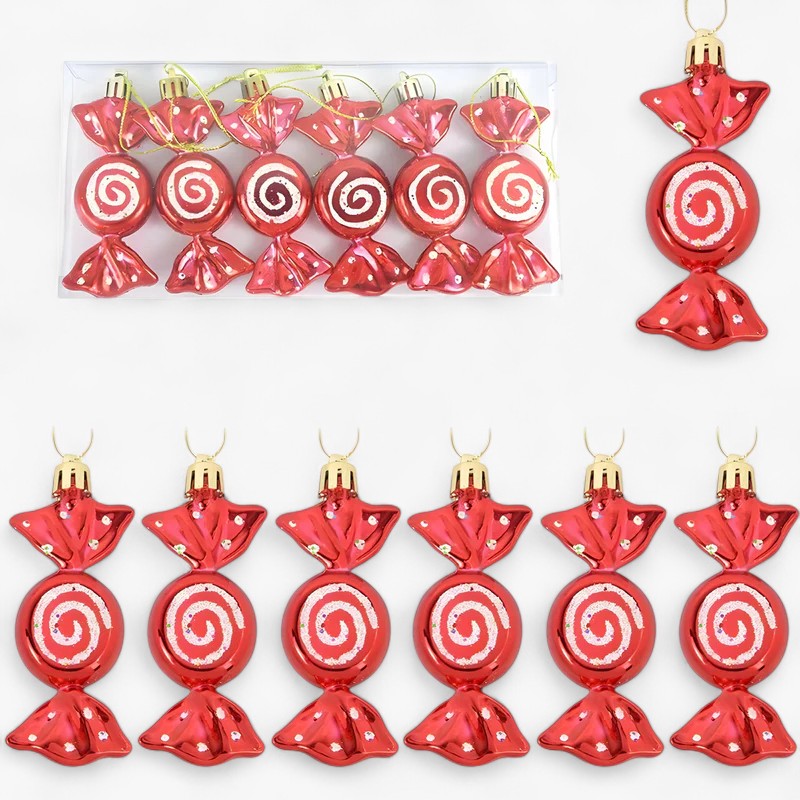 Kerst Snoepornamenten – Set Decoratieve Candy Hangers voor Boom