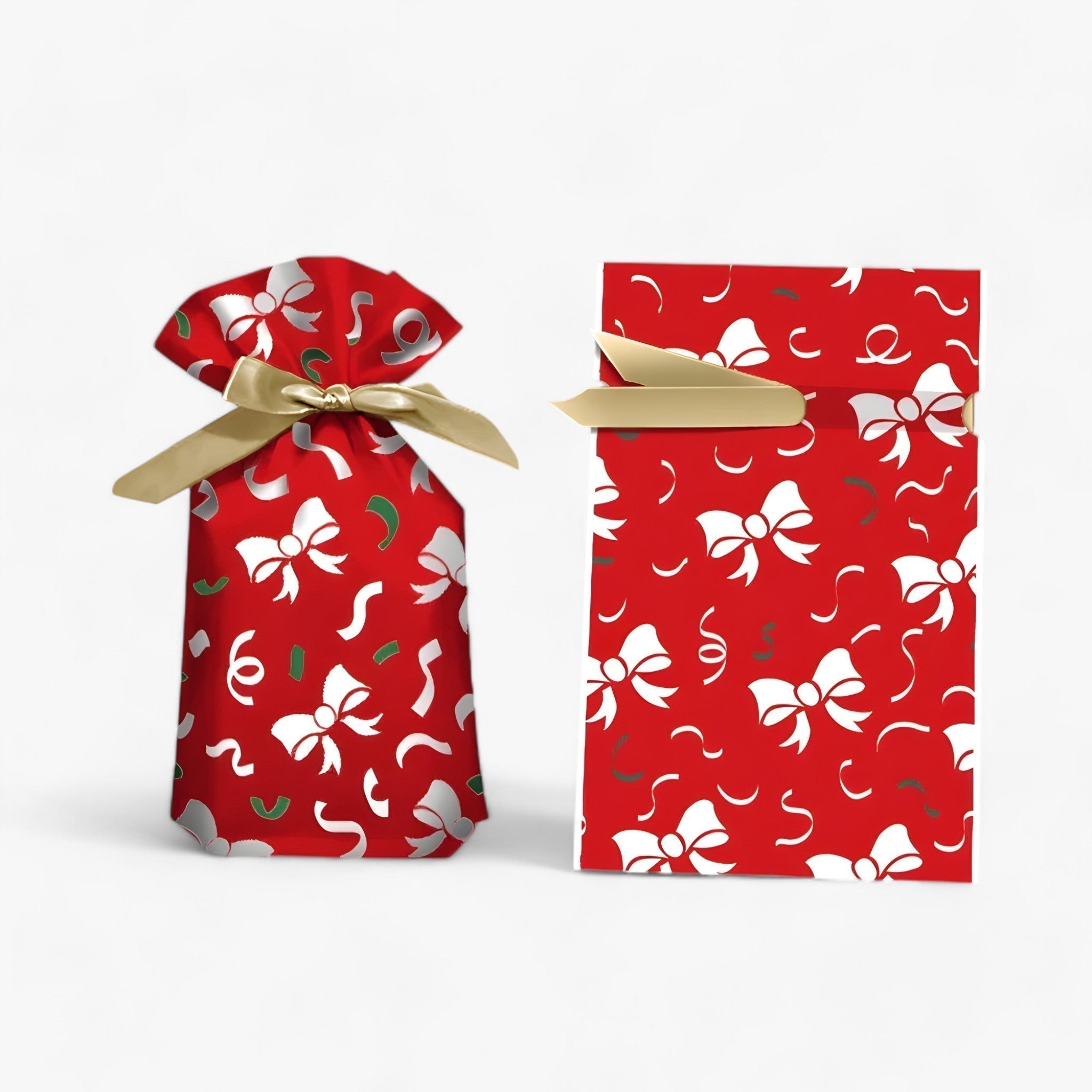 Kerst Cadeauzakjes met Strik – Decoratieve Zakjes voor Gift Packaging