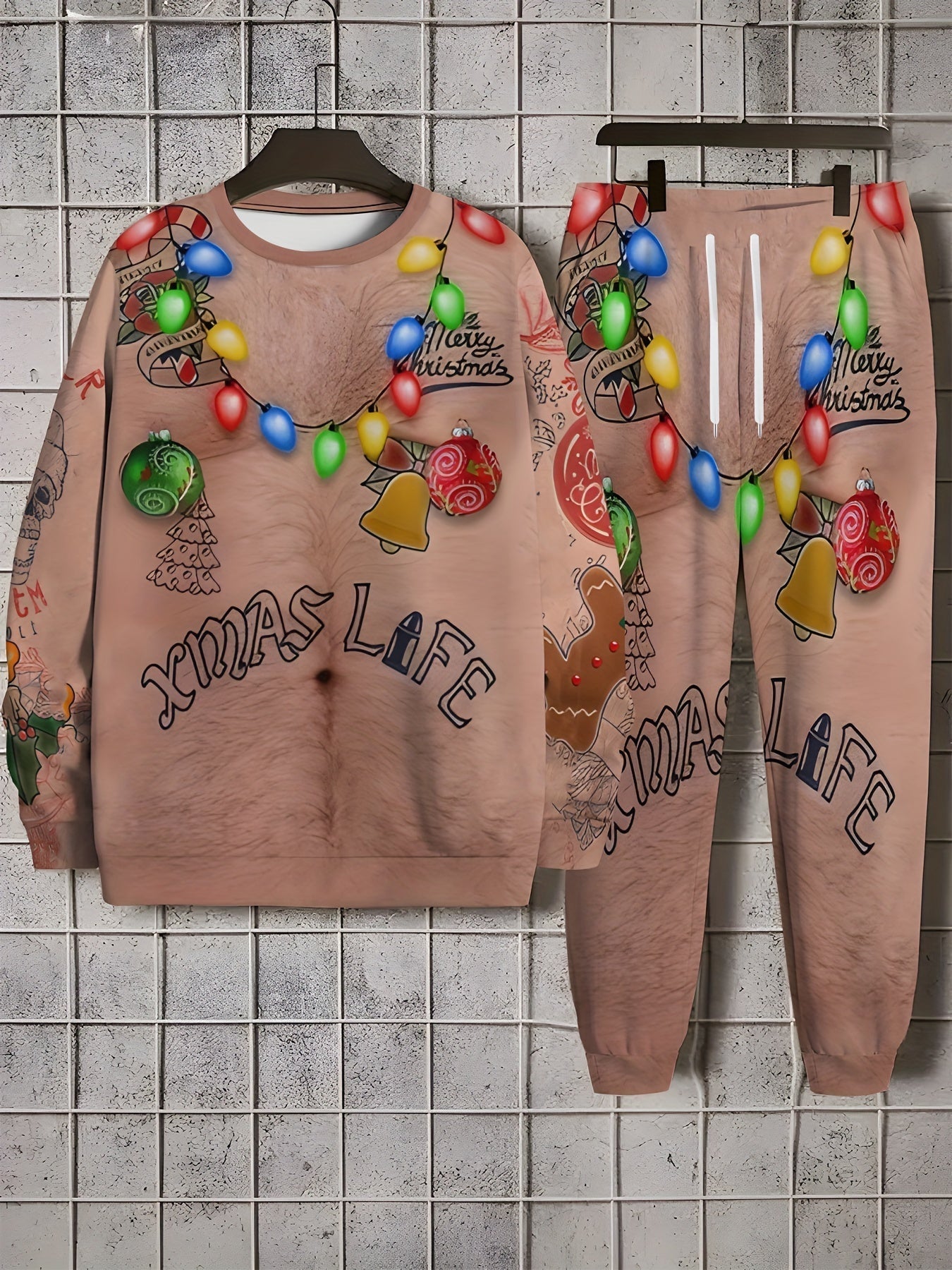 Unisex Kerst Joggingpak – Comfortabele Hoodie & Broek Set