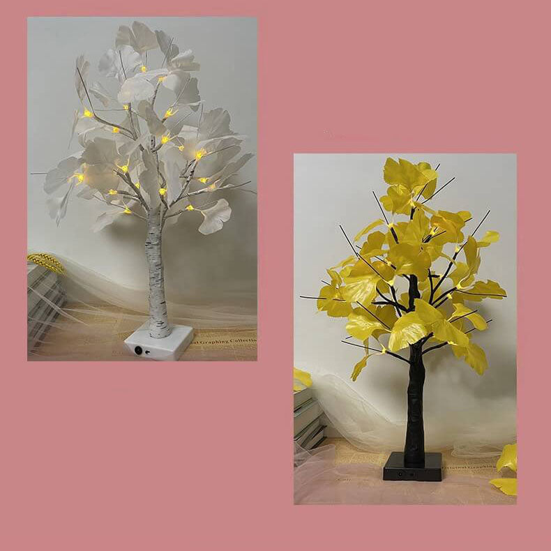 LED Ginkgo boom tafellamp 60cm decoratie wit geel modern batterijverlichting geïntegreerde LED