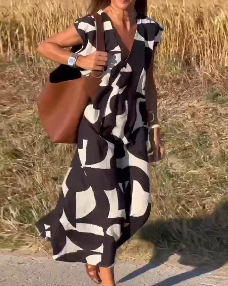 Elegante katoenen zomerjurk met patroon