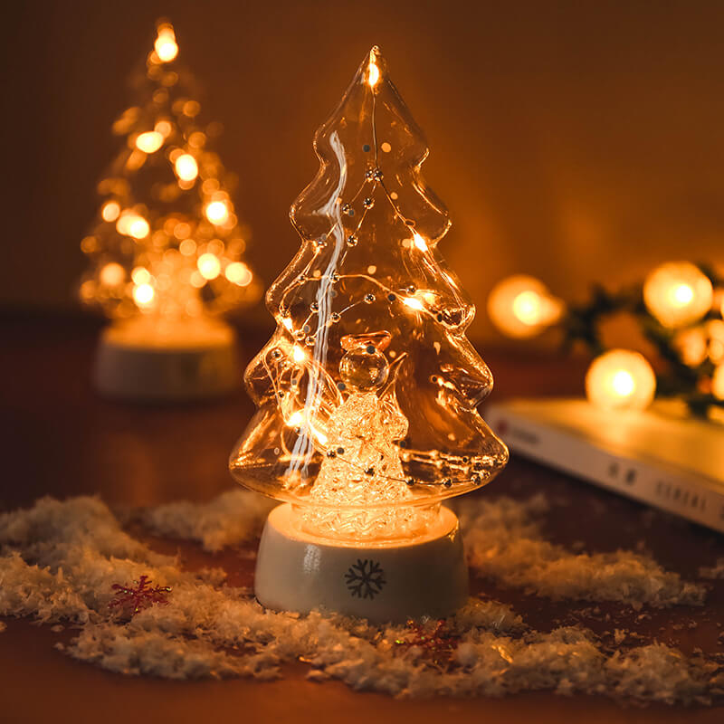 Glazen LED Kerstboom Lamp – Warm Licht Decoratie voor Thuis