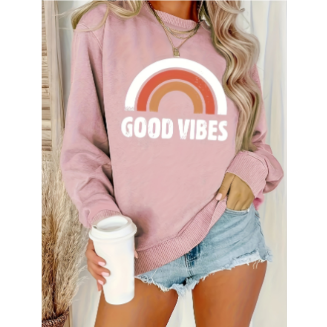 Dames Good Vibes Sweater – Comfortabele Casual Trui
