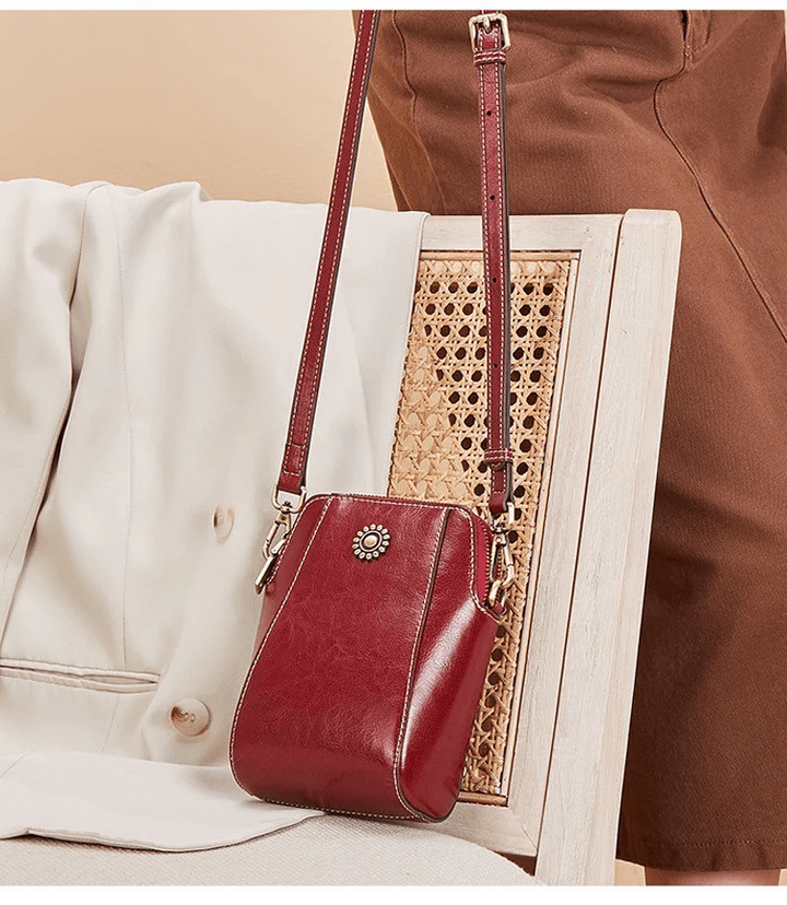 Stijlvolle Retro Leren Crossbody Schoudertas