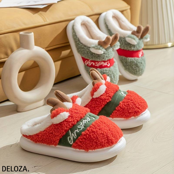 Kerst Rendier Pantoffels – Warme en Zachte Winter Slippers