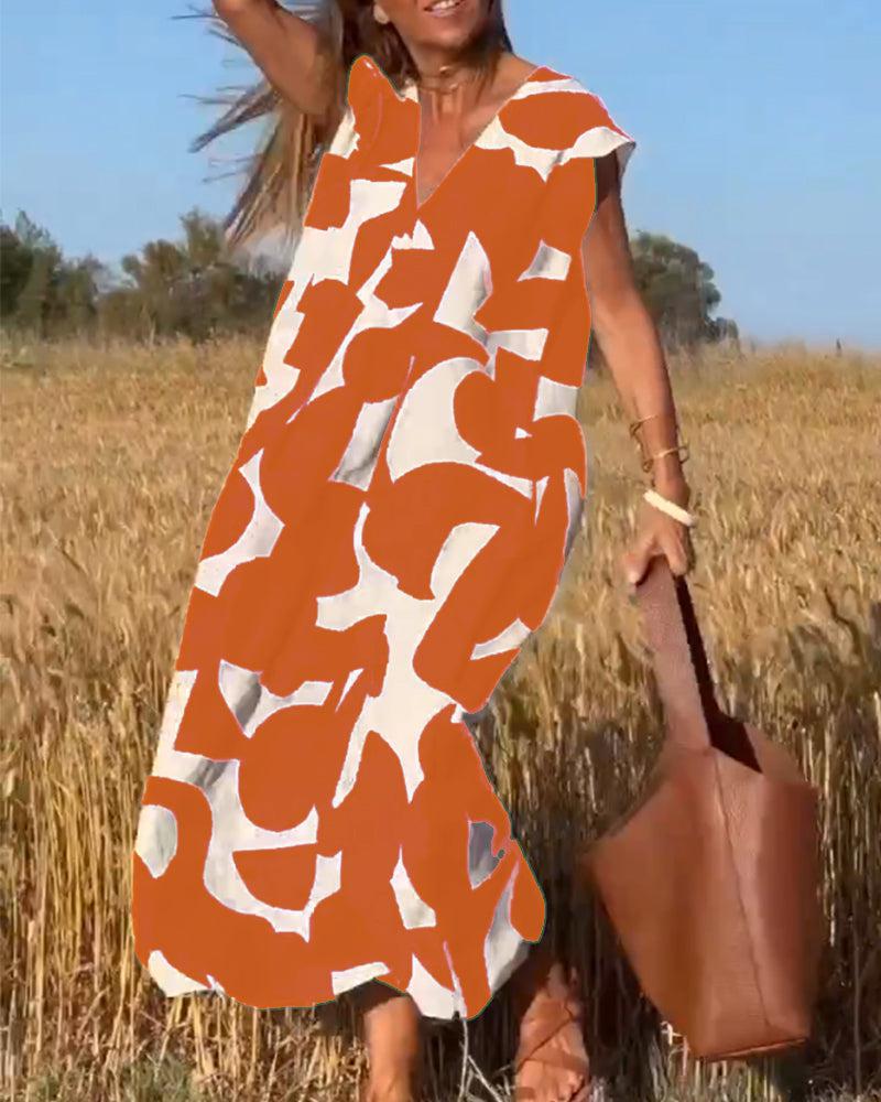 Elegante katoenen zomerjurk met patroon