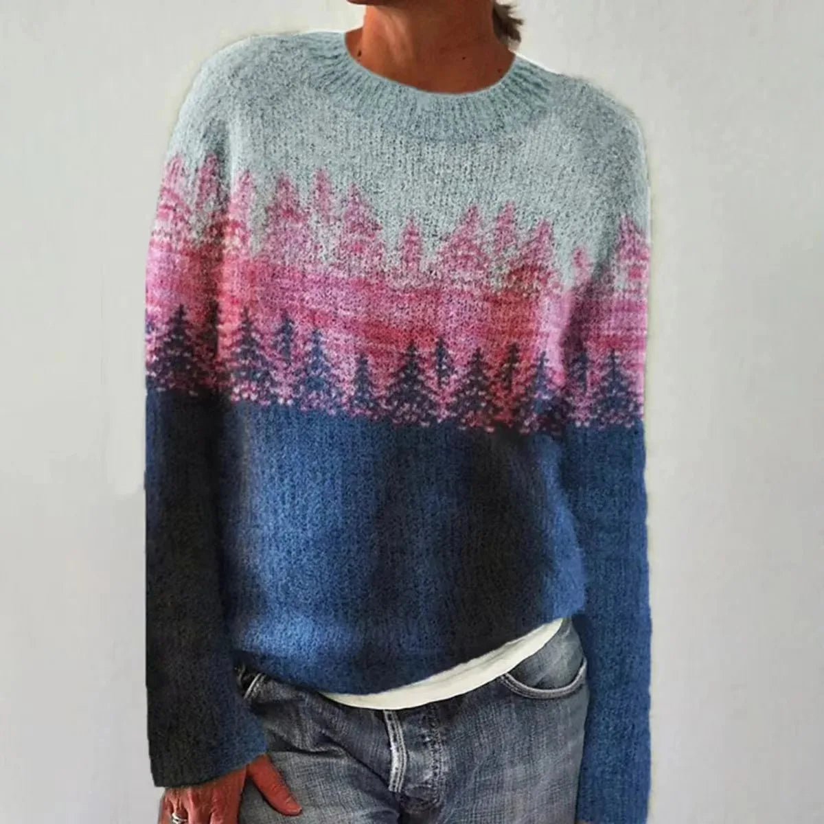 Retro Sweater met Comfortabele Pasvorm en Stijlvol Design