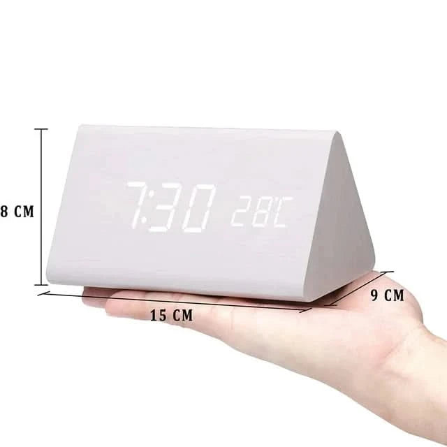 Digitale Houten LED Wekker – Modern Design met Temperatuurweergave