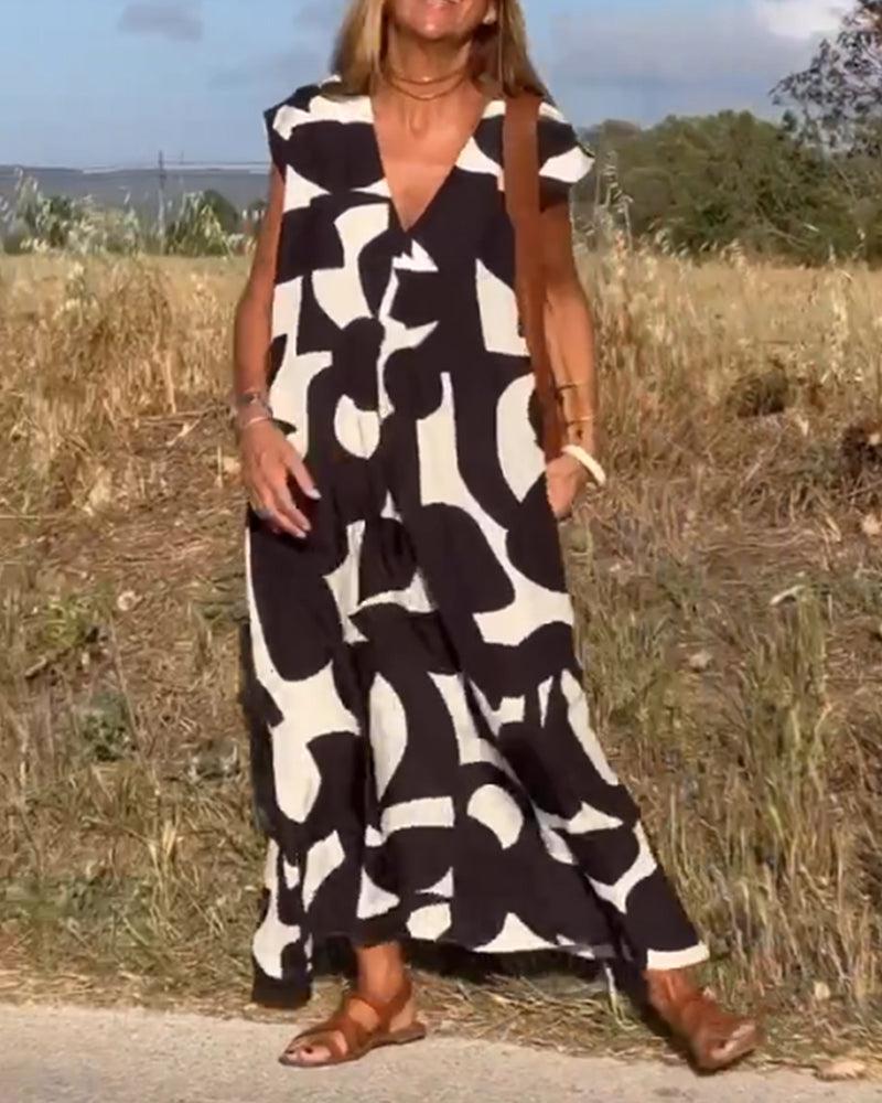 Elegante katoenen zomerjurk met patroon
