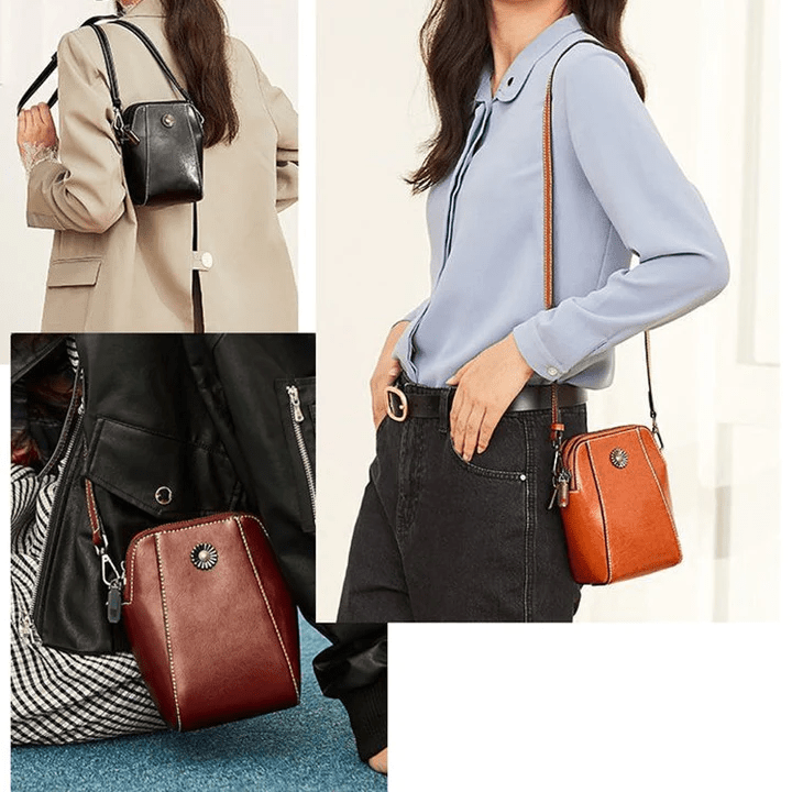 Stijlvolle Retro Leren Crossbody Schoudertas