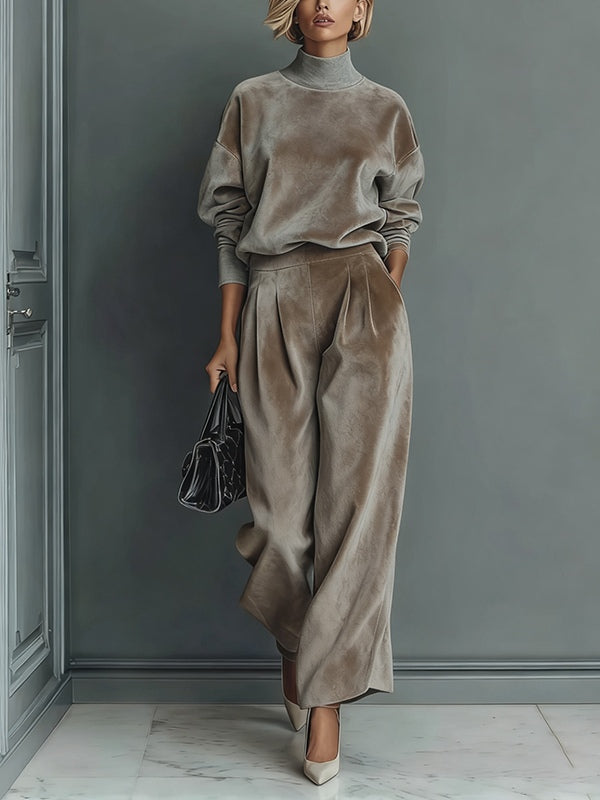 Dames Tweedelige Set met Losse Top & Wijde Broek