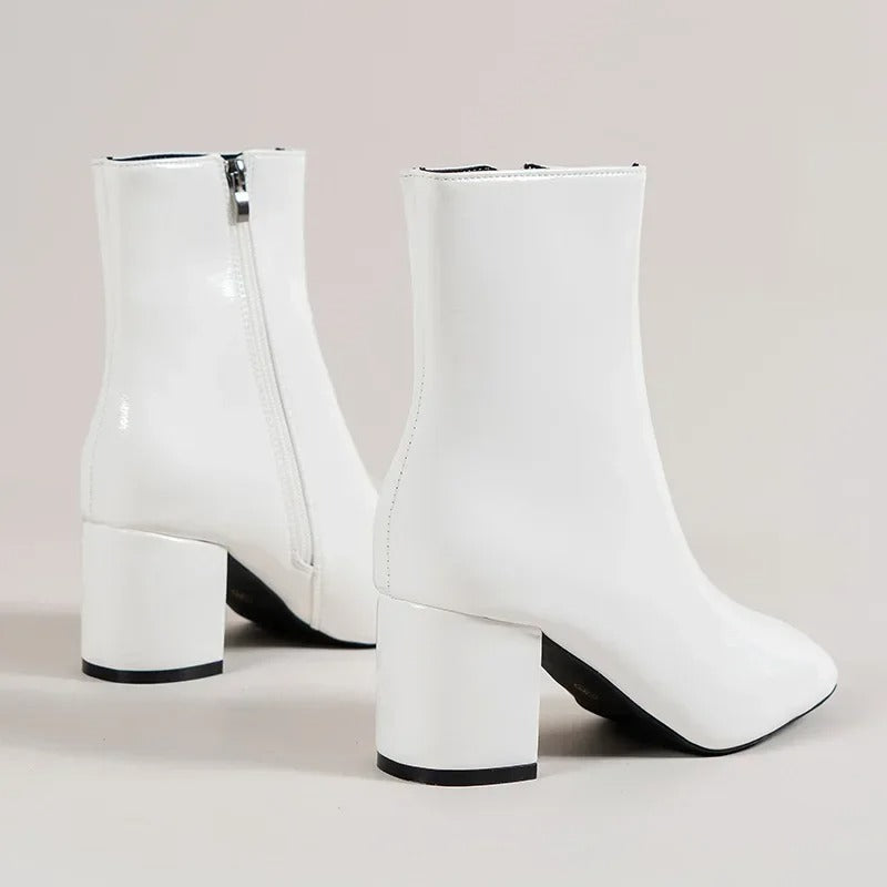Dames Enkellaarsjes met Blokhak – Elegante Hoge Fashion Boots