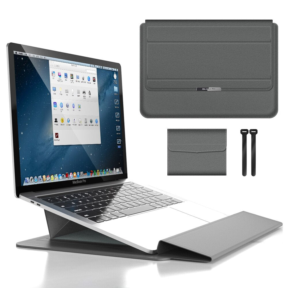 3-in-1 Waterdichte Laptop Sleeve Case met Polssteun en Standaard