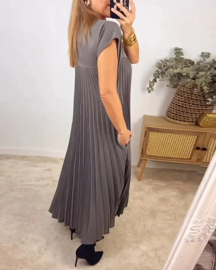 Mouwloze Geplooide Jurk - Elegant en Comfortabel