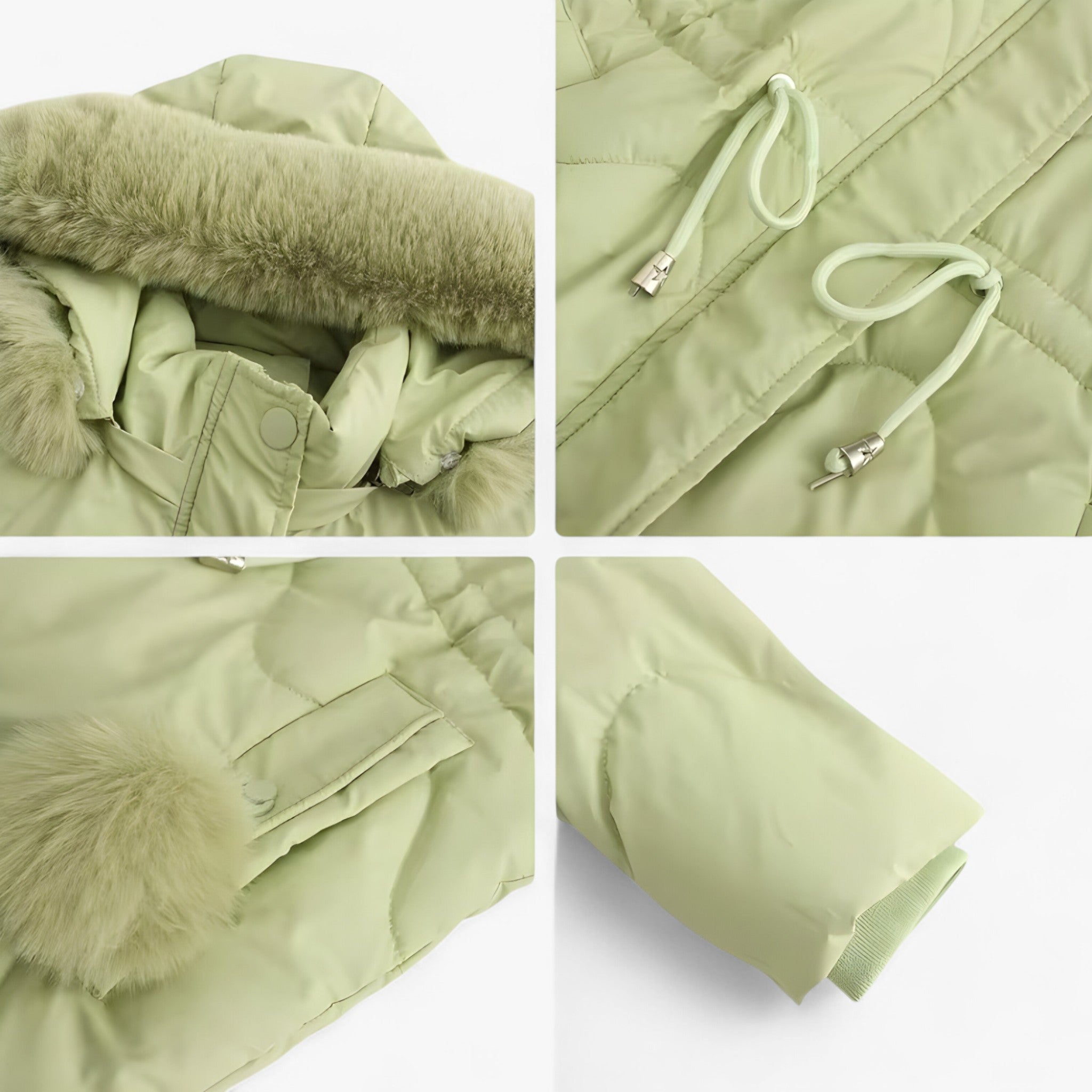 Dames Winterjas – Elegante Warme Jas met Bontkraag en Capuchon