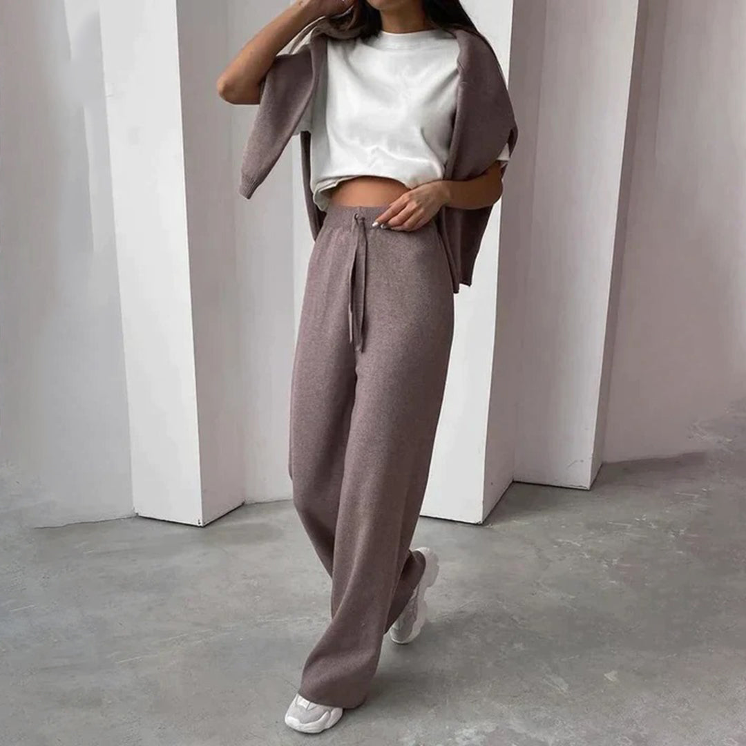 Dames Loungewear Set met Coltrui – Comfortabele Two-Piece Outfit