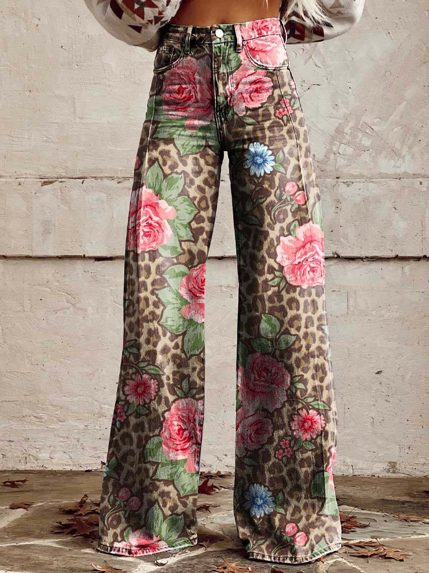 ColorVibe - Kleurrijke Vintage Broek voor Dames-mezamstore.nl