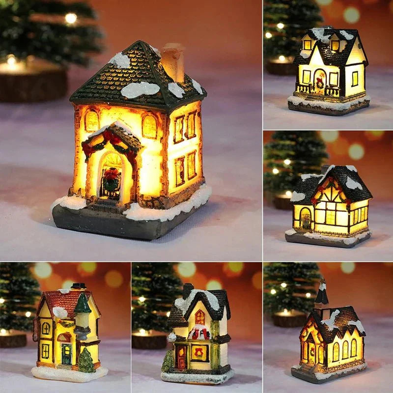 GlowHome - Verlicht Kersthuisje met LED - Sfeervolle Kerstdecoratie voor Vensterbank en Tafel-mezamstore.nl