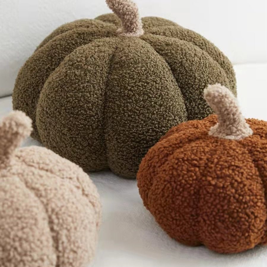 CozyPumpkin Pluche Kussen – Zacht Decoratief Pompoen Kussen voor Herfst en Halloween-mezamstore.nl