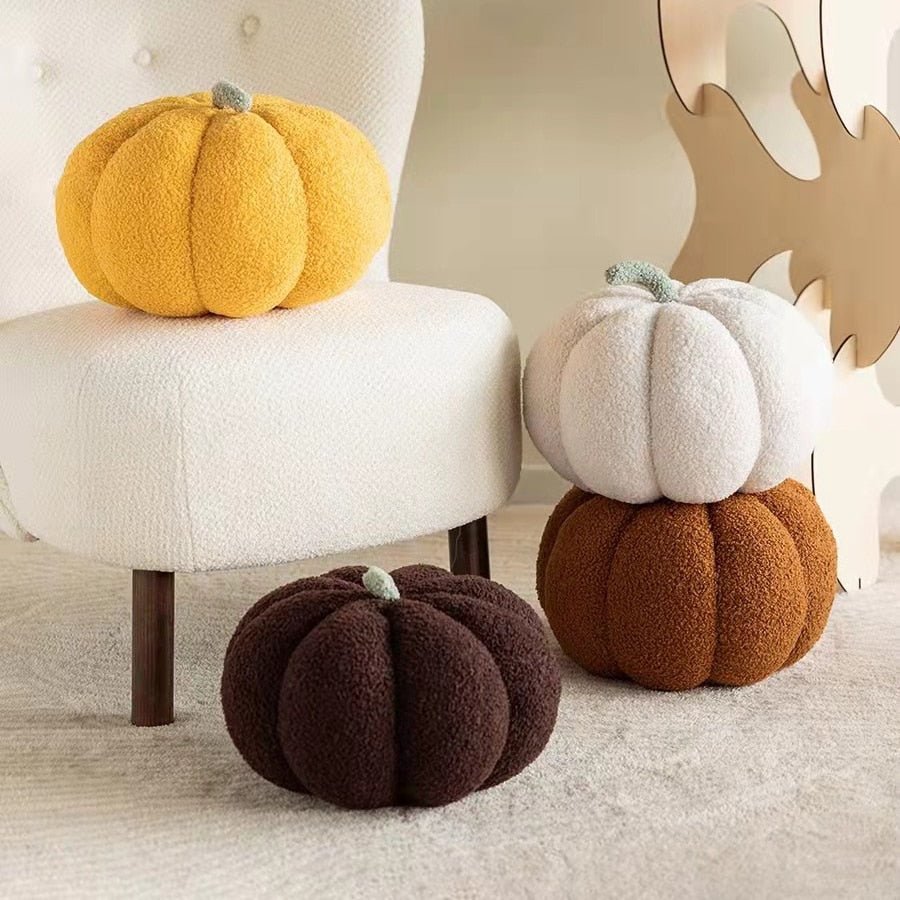 CozyPumpkin Pluche Kussen – Zacht Decoratief Pompoen Kussen voor Herfst en Halloween-mezamstore.nl
