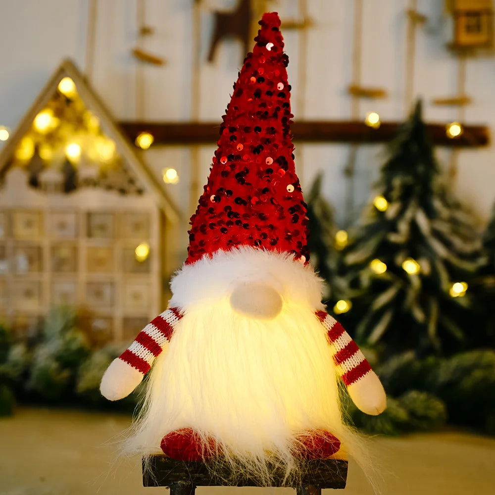 Kerstgnomie met LED Verlichting - Warme Feestelijke Kabouterdecoratie voor Thuis-mezamstore.nl