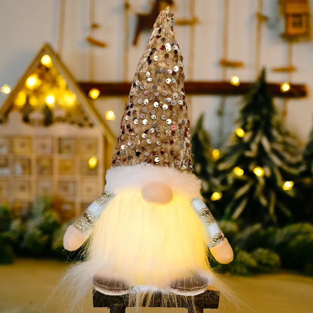 Kerstgnomie met LED Verlichting - Warme Feestelijke Kabouterdecoratie voor Thuis-mezamstore.nl