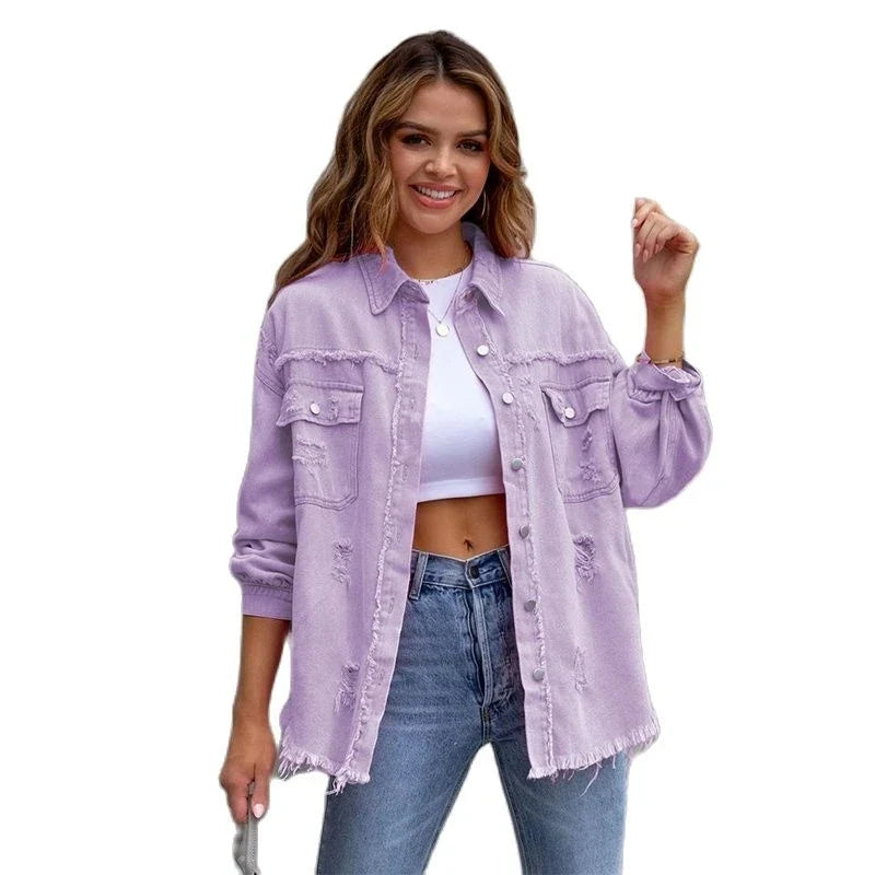 BohoVibe - Trendy Denim Jacket voor een Zelfverzekerde Look-mezamstore.nl