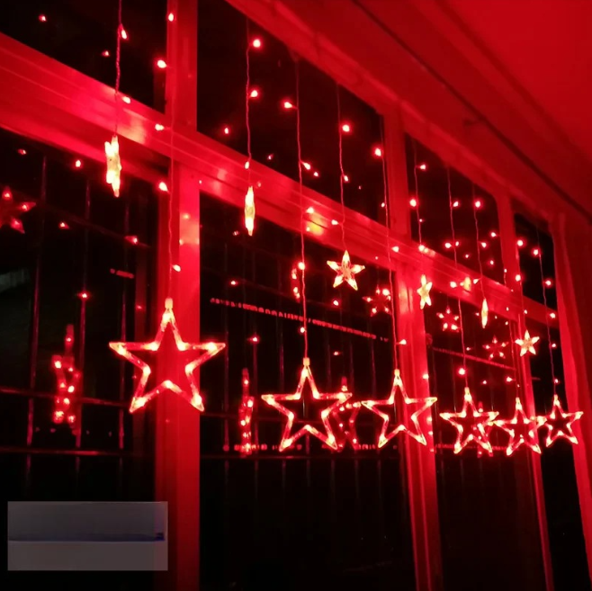 TwinkleLight LED Sterren Gordijnverlichting - Winterse Sfeerverlichting en Decoratie-mezamstore.nl