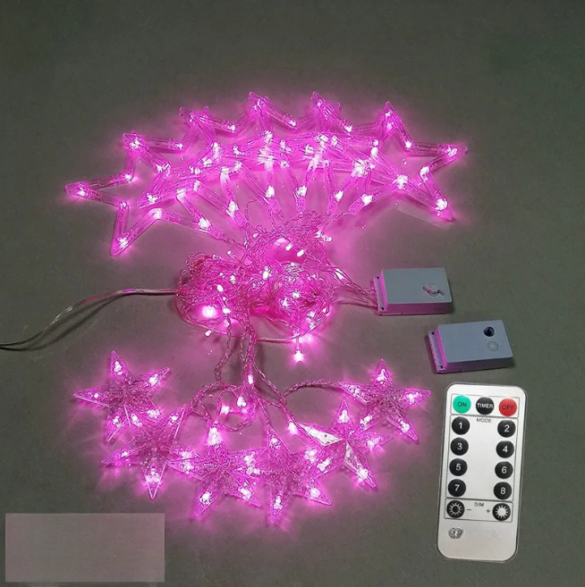 TwinkleLight LED Sterren Gordijnverlichting - Winterse Sfeerverlichting en Decoratie-mezamstore.nl