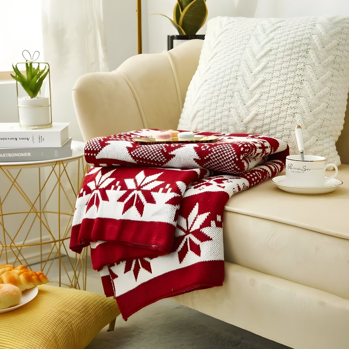NordicEmbrace - Warme Gebreide Kerstdeken-mezamstore.nl