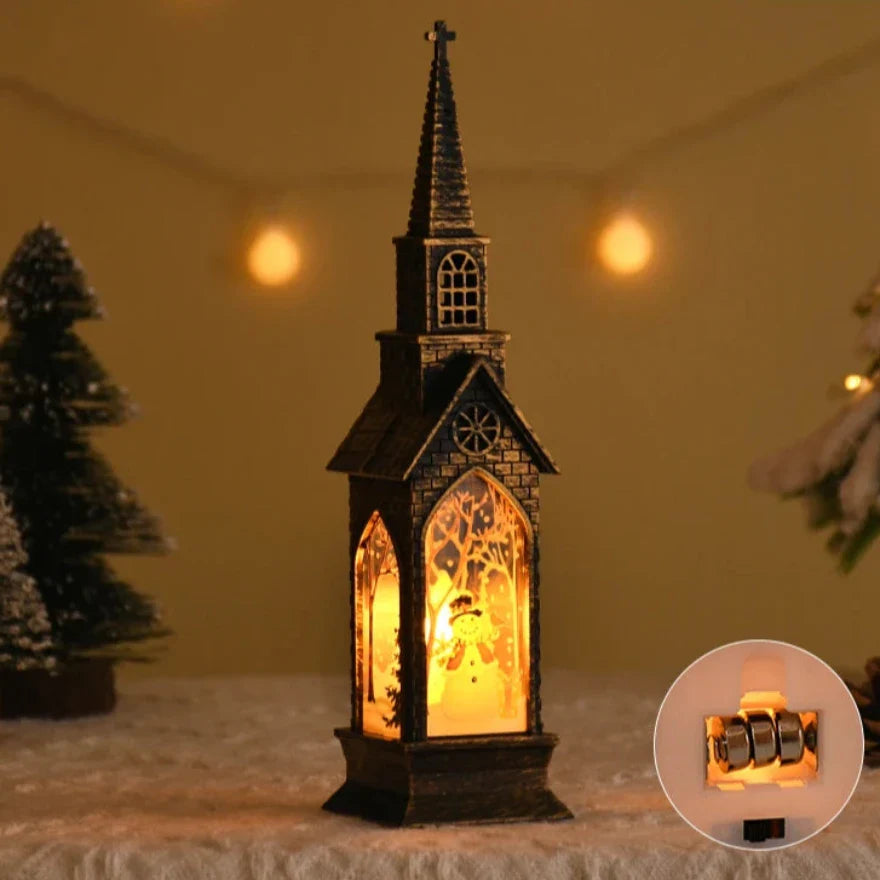 HolidayGlow LED Lantaarn – Kerstman en Sneeuwpop Tafelornament voor Feestelijke Sfeer-mezamstore.nl
