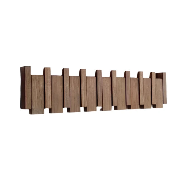 Houten Kapstok met Magnetische Haken en Pianotoets Design