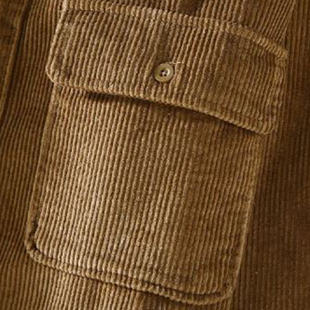 Heren Corduroy Overshirt met Zachte Voering – Casual Overhemdjas