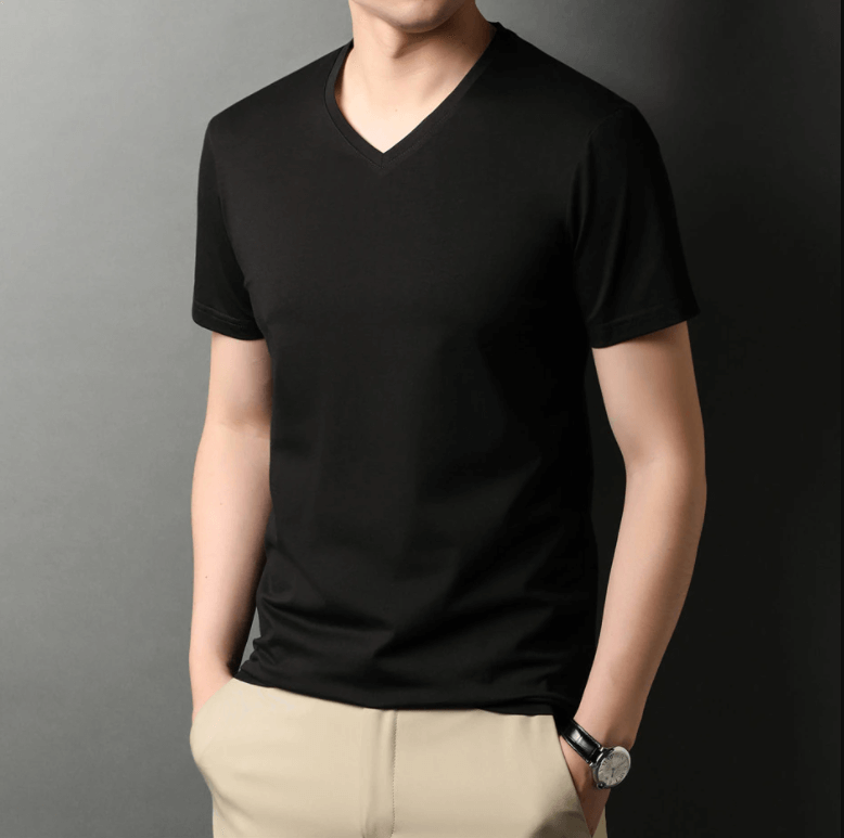 Slim Fit V-hals T-shirt voor Heren