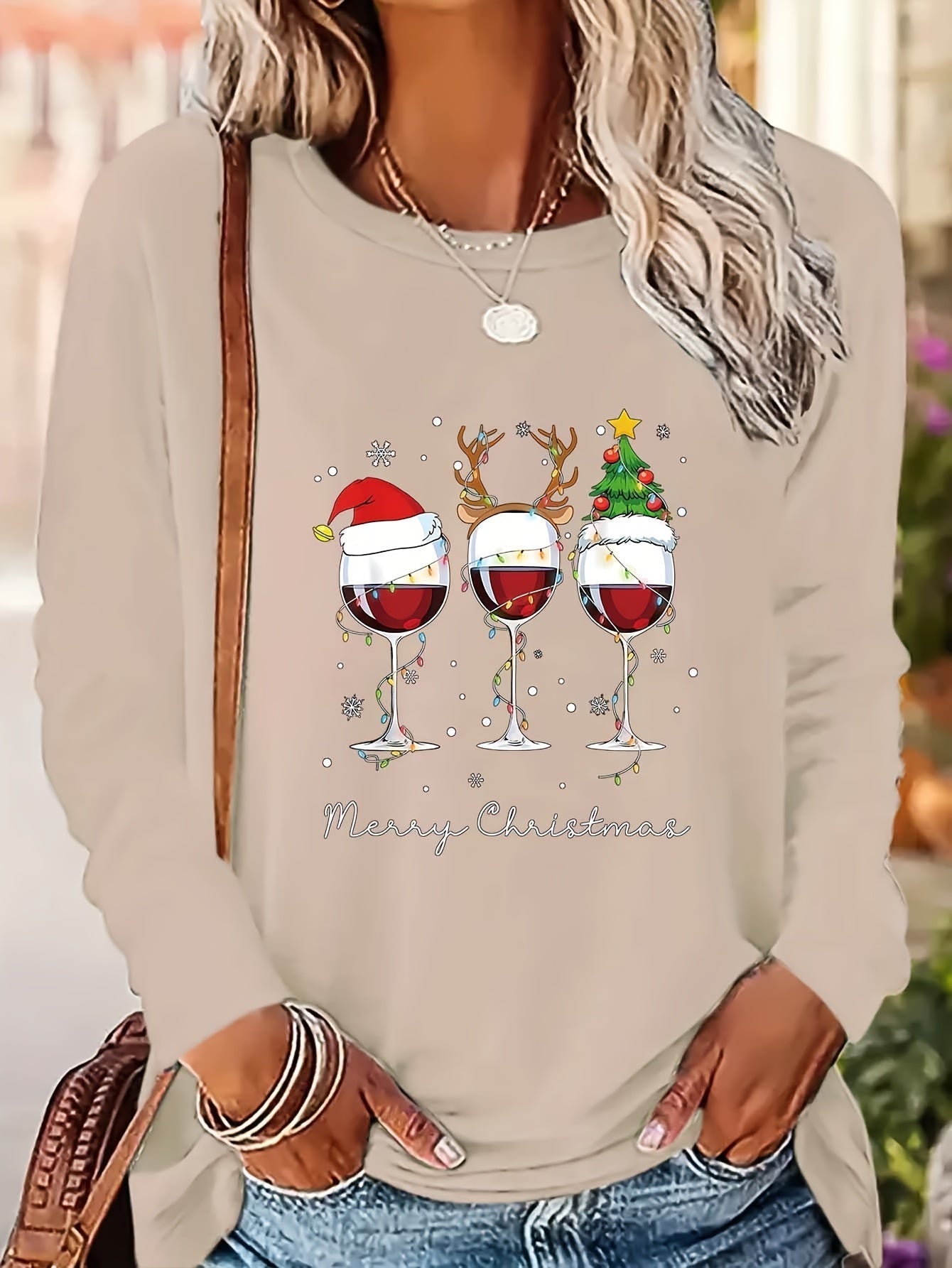 Dames Kerst Sweater – Comfortabele Trui met Feestelijke Print