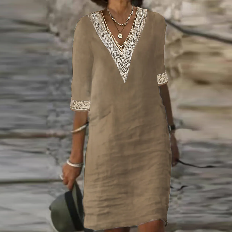 Zomerjurk Dames Luchtige Pasvorm Elegante Casual Look Dames