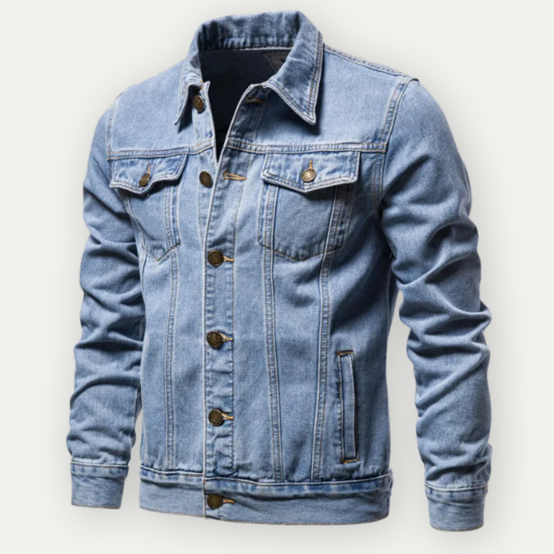 Heren Denim Trucker Jack met Verstelbare Taille