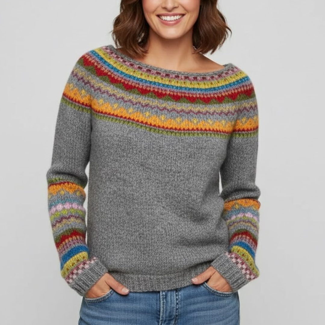 Vintage Gebreide Damestrui Retro Casual