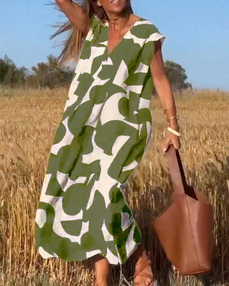 Elegante katoenen zomerjurk met patroon