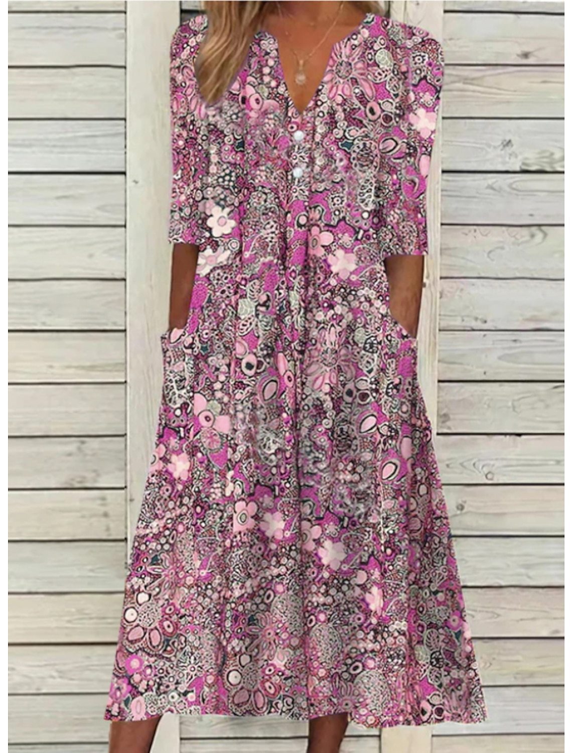 Elegante Zomerjurk met Comfortabele Buikbedekking