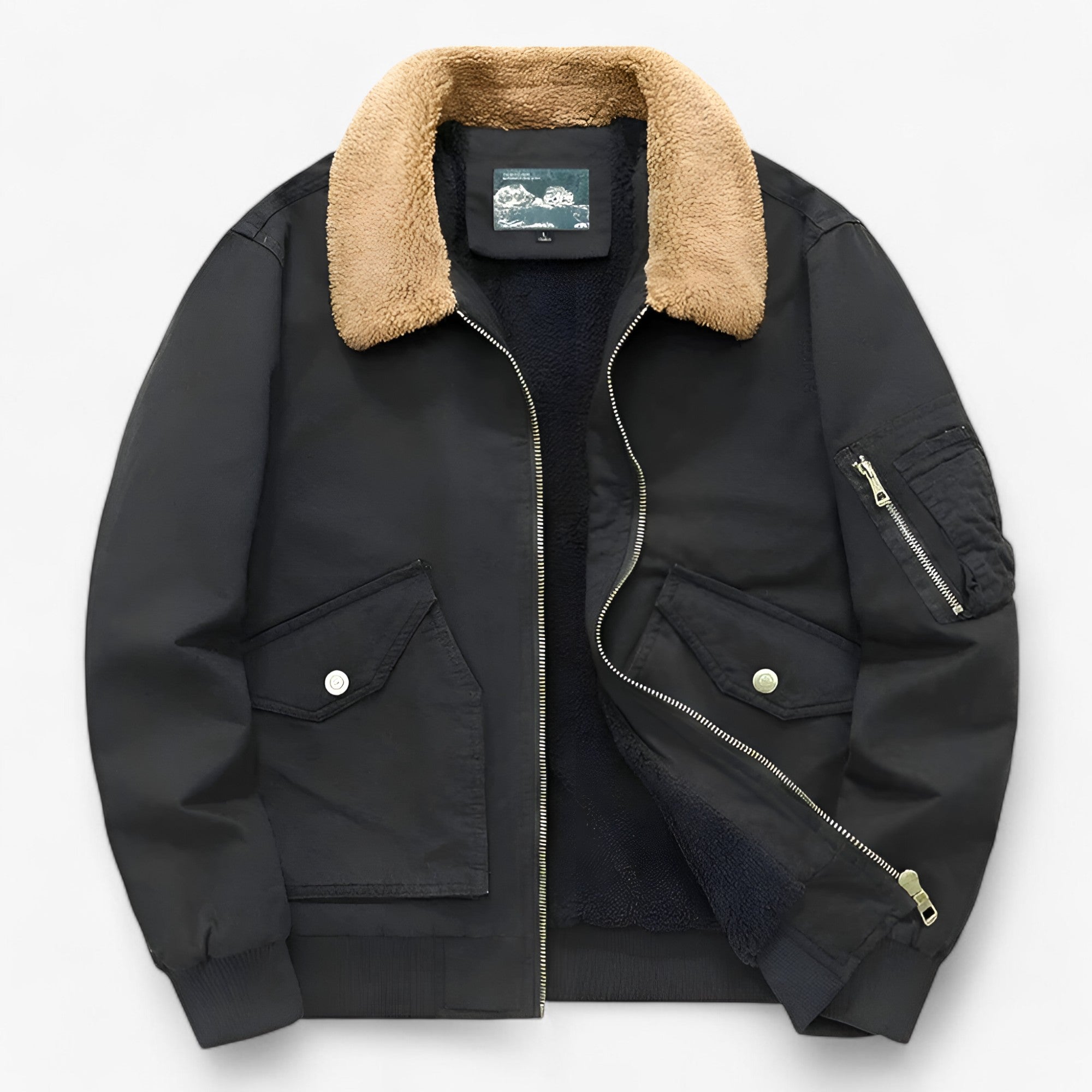 Heren Bomberjas – Warme Winterjas met Teddykraag