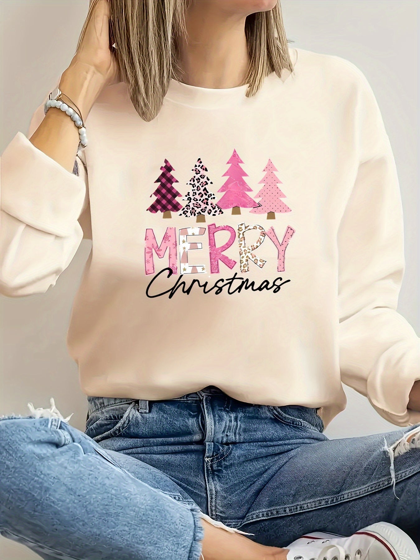 Dames Kersttrui – Comfortabele Winter Sweater met Print
