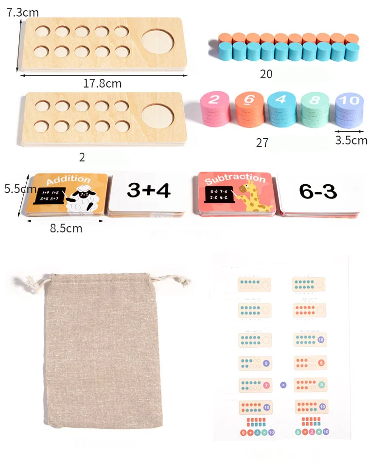 Kleurrijk Houten Puzzle voor Kleuters: Wiskunde en Kleuren-mezamstore.nl