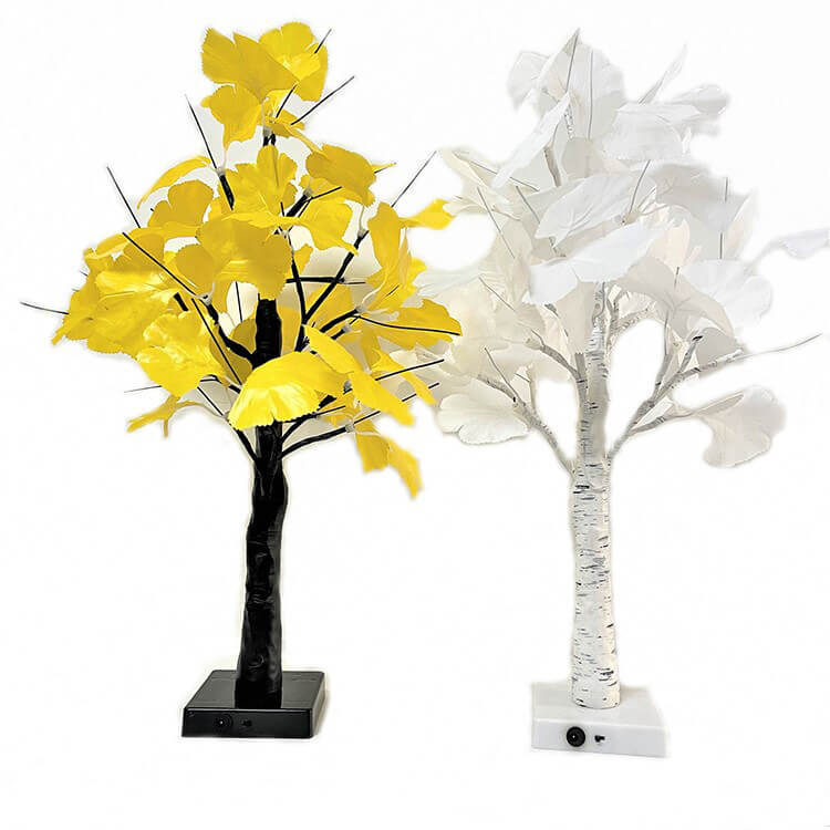 LED Ginkgo boom tafellamp 60cm decoratie wit geel modern batterijverlichting geïntegreerde LED