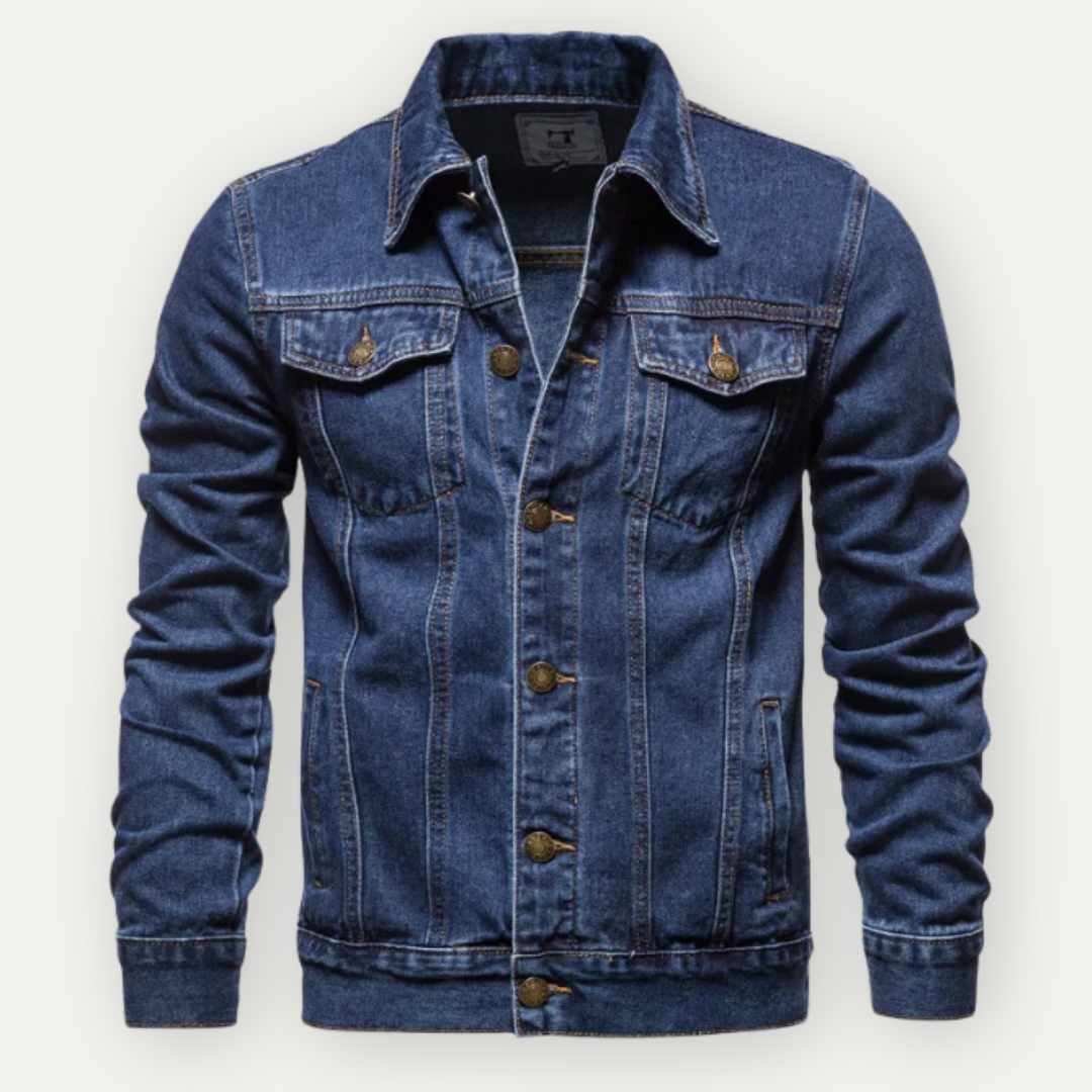 Heren Denim Trucker Jack met Verstelbare Taille