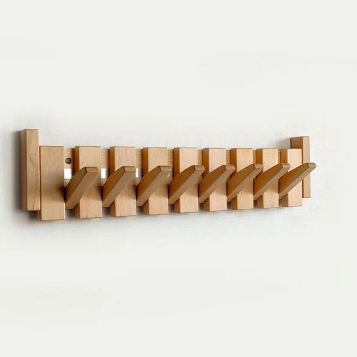 Houten Kapstok met Magnetische Haken en Pianotoets Design