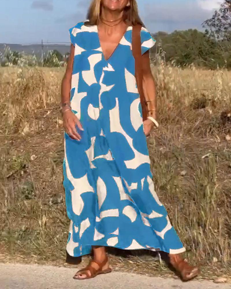 Elegante katoenen zomerjurk met patroon