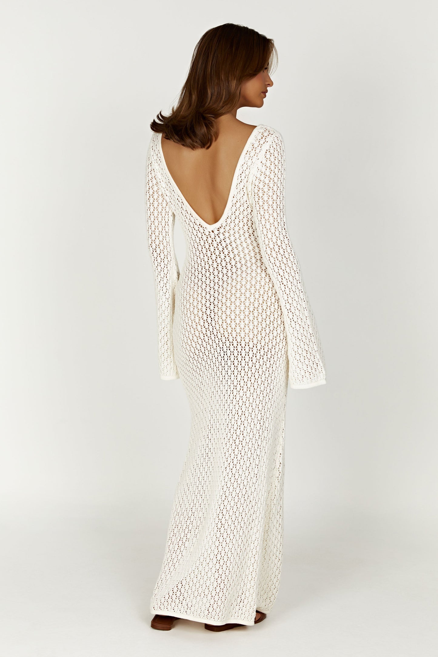 Elegante Witte Zomerjurk met Wijde Mouwen