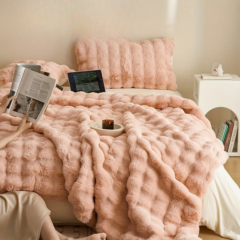 Pluizige luxe deken – Warme en stijlvolle plaid voor elk seizoen